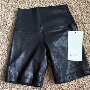 lululemon athletica Shiny Black Bike Shorts
